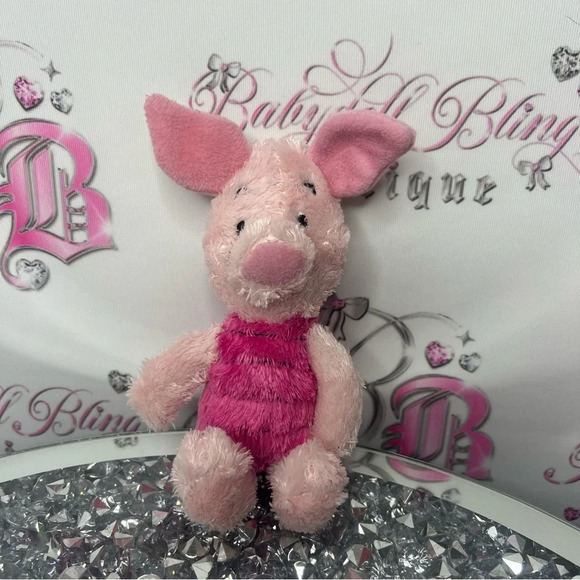 Disney piglet plush furry fuzzy pink  piggy Winnie the Pooh character mini plush - Picture 3 of 5